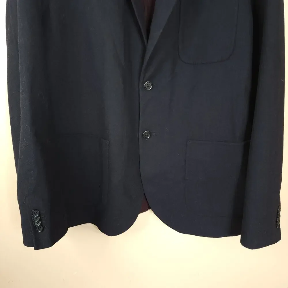 Banana Republic Wool Blend Slim Fit Sweater Blazer in Black Size 44L